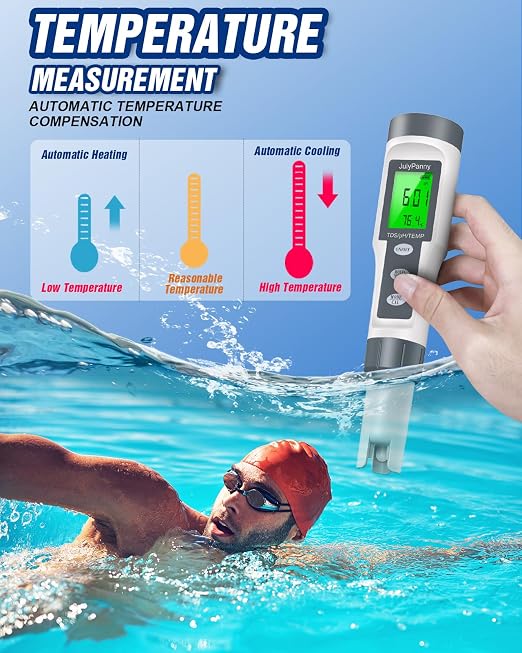 pH Meter, Digital 3-in-1 TDS, pH & Temperature Water Tester pH Pen, 0.01 High Accuracy Reader TDS Meter & PH Tester, pH Meter for Drinking Water, Aquarium,Pool, Hydroponics, Hot Tub, Garden, Wine, Lab