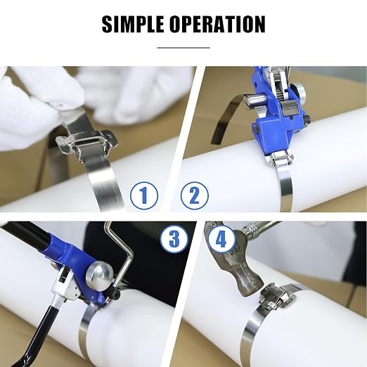 Heavy Duty Banding Strapping Tensioner & Cutter Manual Packaging Tools Windlass for 1/2"-3/4" Width Stainless Steel Band Strap(Winch Wheel)