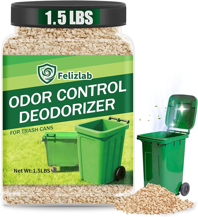 1.5 lbs Outdoor Trash Can Deodorizer, Heavy Duty Garbage Can Odor Eliminator & Moisture Absorber for Outdoor Trash Cans, Recycling Bins & Waste Containers, Long Lasting Odor Control