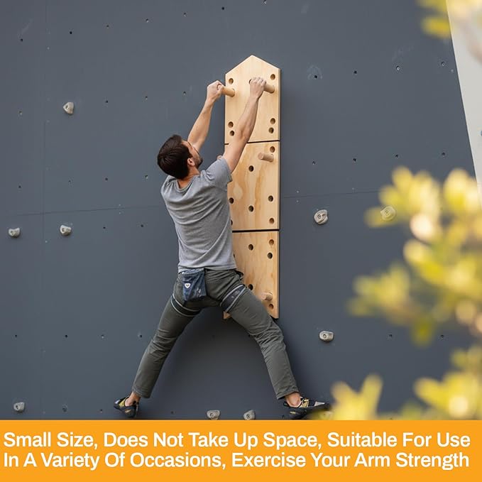 AceOrbit Climbing Pegboard 12‘'x48‘' Rock Climbing Board with Dowel Pegs 23 Holes Wall Mounted Ladder Fitness Cross Training for Rock Climbings Gift, Christmas Birthday Present for Climber