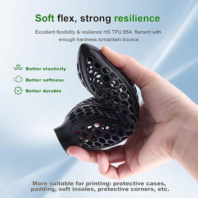 iSANMATE 85A TPU Filament 1.75mm, White, 1kg | iSANMATE Filament; Soft Flexible TPU HF; Compatable with Bambu Lab & most FDM 3D Printers; 1kg/2.2lbs; 50-80mm/s