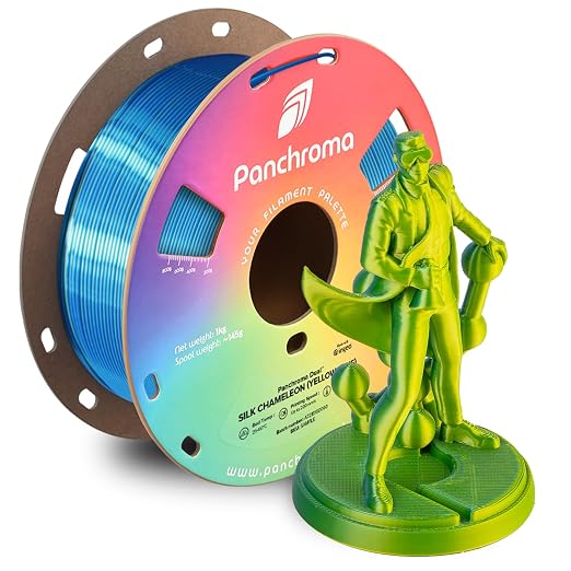Polymaker Panchroma Dual Silk PLA Filament 1.75mm, 1kg, Chameleon | Neatly Wound, High-Gloss Finish PLA(Yellow-Blue), Easy Print & Smooth Feeding, Compatible with Bambu Lab & Most 3D Printers