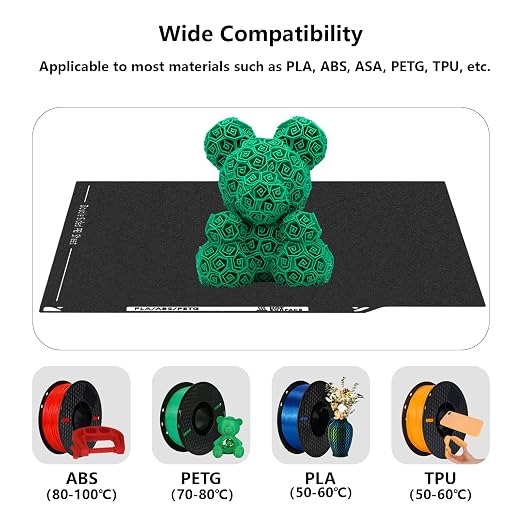 Upgraded Centauri Carbon Double Sided PEI Build Plate, 3D Printer Black Textured PEI Platform for Elegoo Centauri Carbon/2 260x271mm