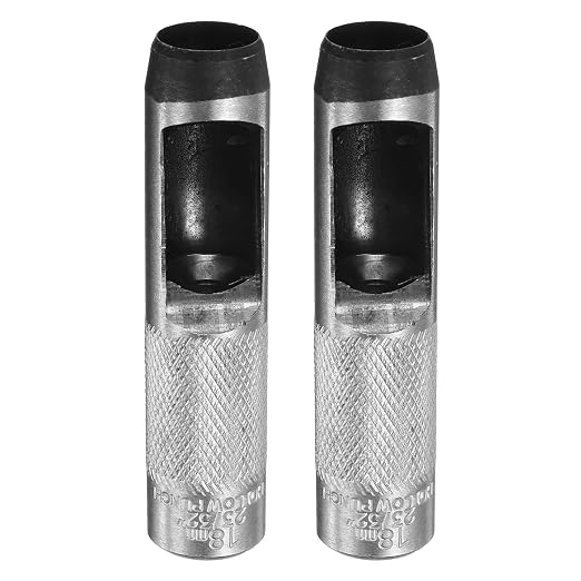 HARFINGTON 2pcs Leather Round Hole Punch, 18mm Hollow Hole Puncher Cutter Carbon Steel Circle Hole Punching Cutting Tool for Belt/DIY Leather Craft