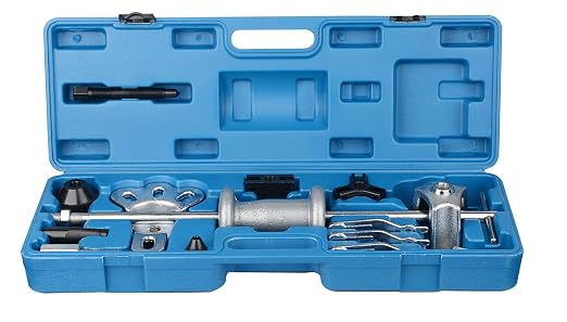 DAYUAN 9-Way Slide Hammer Puller Set, Tech Rear Axle Bearing Puller Tool | Slide Hammer Puller Set, Internal & External 2/3 Jaw Pullers, Removes Bearings Gears Hubs & Rear Axles, Case