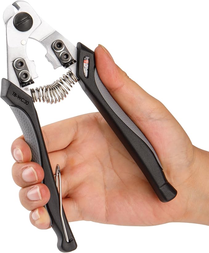 Super B Heavy Duty Cable Cutters - Precision Wire and Cable Cutting with Crimping, Housing End Forming & Quick Link Tool for Bicycles - Ergonomic Grip, Spring-Loaded Design (TB-WC31)