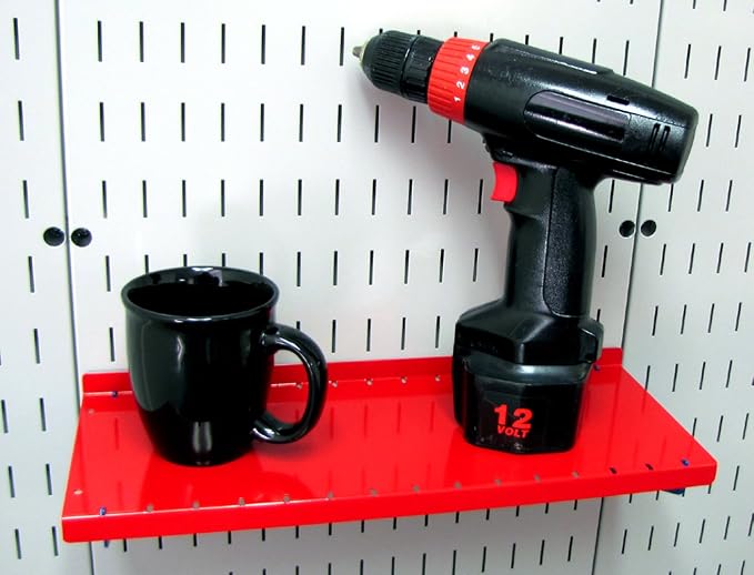 Wall Control KT-400-WRK R Slotted Tool Board Workstation Accessory Kit Pegboard Only, Red (Pack of 3)