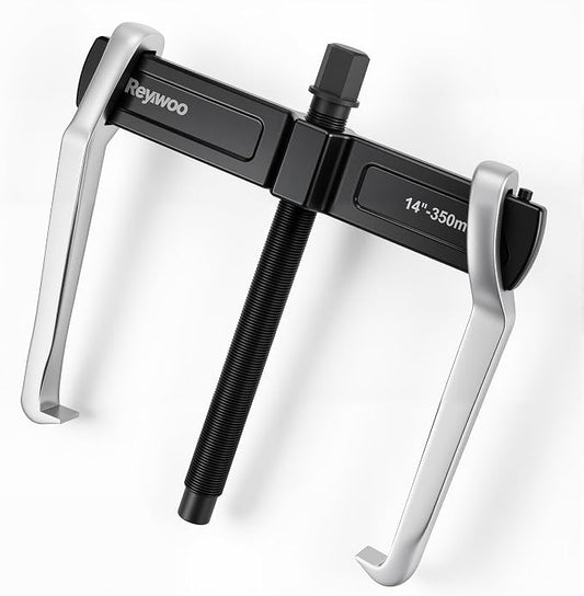 Reywoo 14" 2-Jaw Gear Puller for External (12.4" Max) & Internal (16.1" Max) Pulling, Heavy-Duty Bearing, Flywheel, Pulley and Gear Remover Tool, Adjustable CR-V Steel