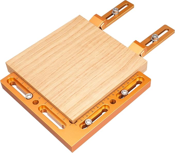 CNC Workpiece Positioning Fixture, CNC Vise Clamps for T-Slot & Perforated Tables - Woodworking Fixture with Repeatable Positioning Side Clamping, CNC Machining, Engraving, and DIY Projects