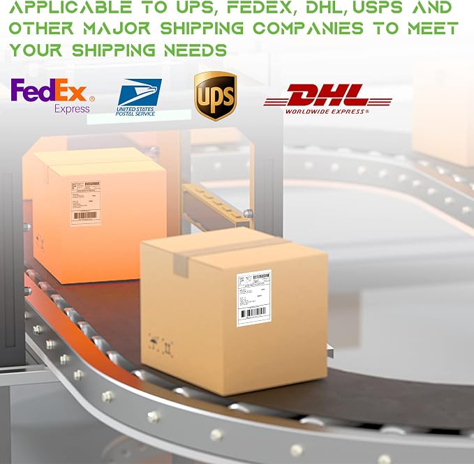 MFLABEL 4x6 Direct Thermal Labels (500 Labels) 4" x 6" Perforated Shipping Labels Compatible with Zebra Printers Fanfold Thermal Label Stickers for Shipping Packages - 1 Stacks White Labels
