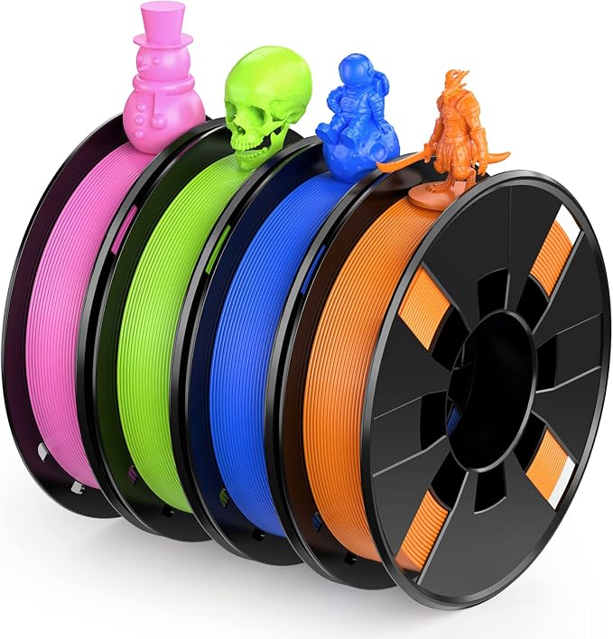 ENTINA 4 Colors PLA 3D Printer Filament for Tina 2, Dimensional Accuracy +/- 0.02mm, 1.75MM 200G 3D Printer Filament Bundle for 3D Printers