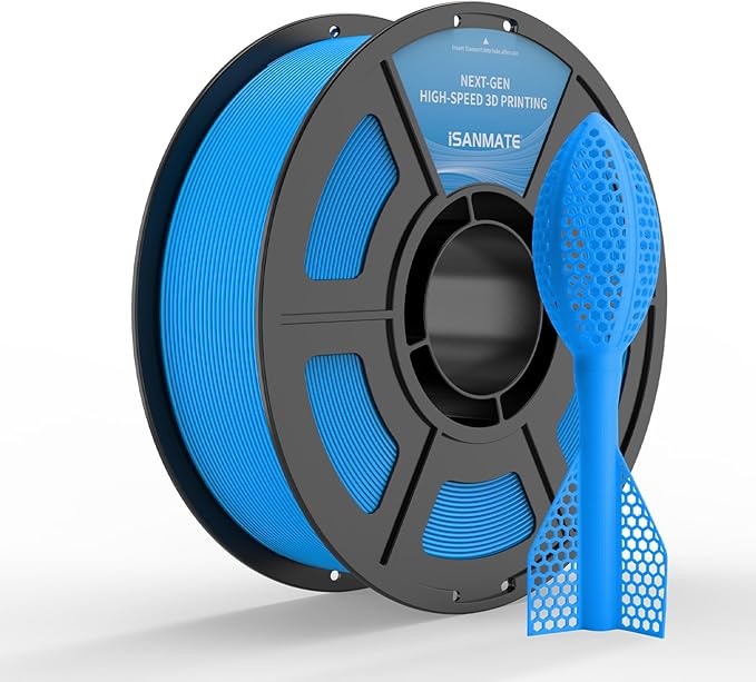 iSANMATE HS TPU Filament 1.75mm, Blue TPU 95A HF High Speed, 1kg | Flexible Tough Wear-Resistant Elastic; HF TPU 50-200mm/s; Compatible with Bambu Lab and Most FDM 3D Printer; for TPU Beginner