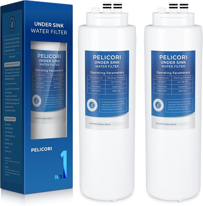 K-77687/K-77686/K-77688 Water Filter Replacement, 2 Pack | Compatible with Kohler K-29638, K-29639, Kohler Aquifer Dual Filtration System K-29651-NA, K-77686-NA, K-77687-NA, K-77688-NA