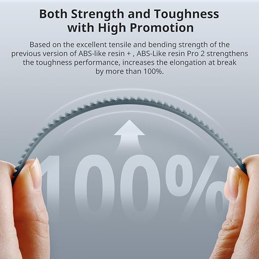 ANYCUBIC 3D Printer Resin, ABS-Like Resin Pro 2 with Enhanced Strength and Toughness, Performance far Superior to ABS-Like, Low Odor, Wide Compatible for All Resin 3D Printers (HD Grey, 1kg)