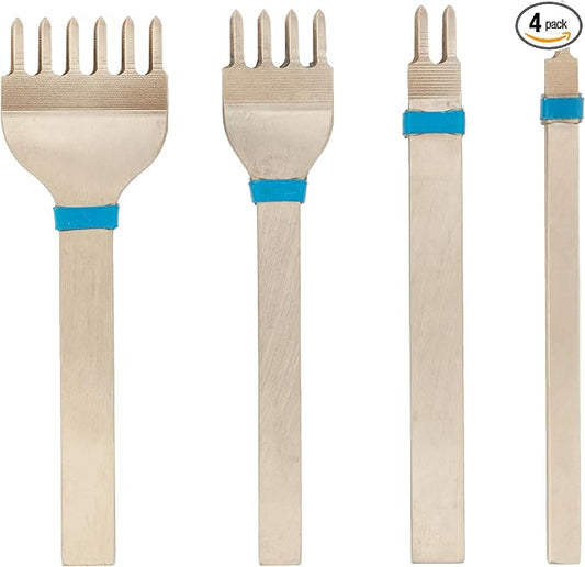Weaver Leather Supply Diamond Leather Stitching Chisel Set, Precise 5mm Hole Punch, Color-Coded Hole Punch Set for Hand Sewing and Saddle Stitching