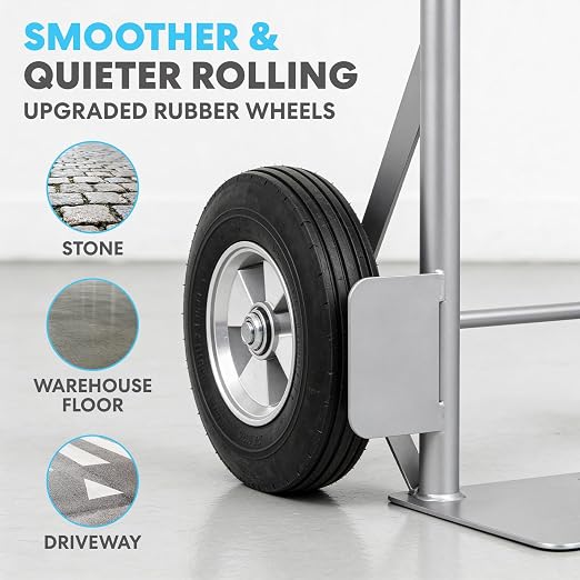 SIMPLI-Magic 2-in-1 Convertible Hand Truck & Dolly - 800 lb Capacity Heavy Duty Folding Platform Cart with Rubber Wheels for Moving Boxes, Furniture & Appliances