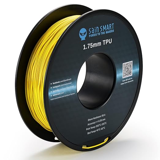 SainSmart Neon Color TPU, 1.75mm Flexible TPU 3D Printer Filament 800g, Dimensional Accuracy +/- 0.05 mm, Neon Yellow