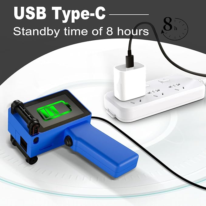Mini Handheld Inkjet Printer | Compact, Lightweight, Weighing only 250 Grams, Measuring 6 inches high and 4 inches Wide, Using Fast Drying Waterproof Ink