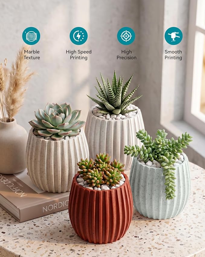 SUNLU 4KG Marble PLA Filament Bundle 1.75mm, Realistic Stone Veining & Matte Finish, 3D Printer Filament PLA Marble Texture, Ideal for Architectural Models and Decor, 1kg Spool, 4 Packs