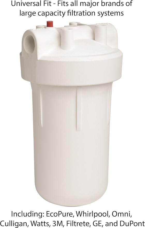 EcoPure EPW4P Pleated Whole Home Replacement Water Filter-Universal Fits Most Major Brand Systems, 1 Count, White/Blue (Pack of 3)