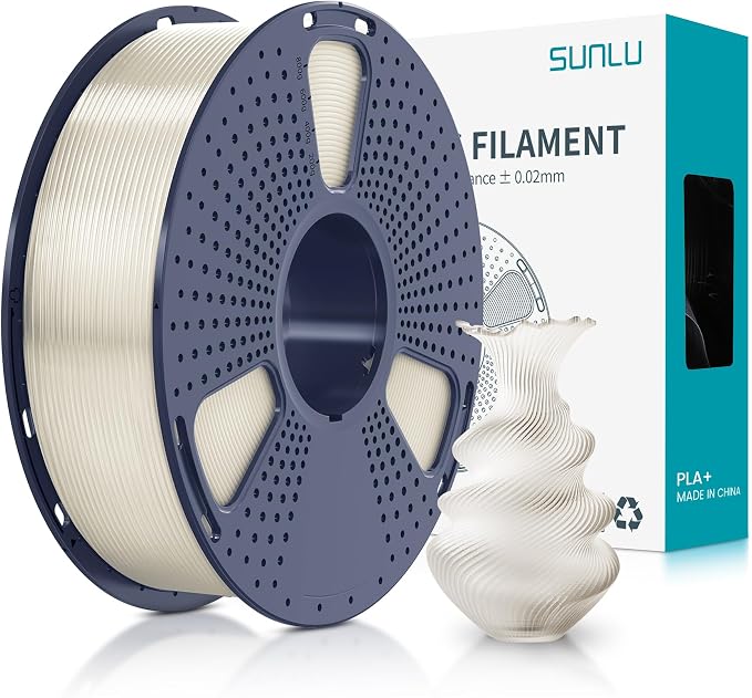 SUNLU 3D Printer Filament PLA Plus 1.75mm, SUNLU Neatly Wound PLA Filament 1.75mm PRO, PLA+ Filament for Most FDM 3D Printer, Dimensional Accuracy +/- 0.02 mm, 1 kg Spool(2.2lbs), Transparent