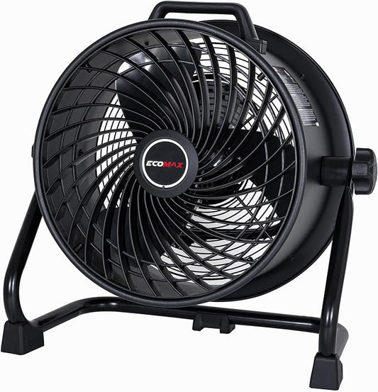 ECOMAX 16 Inch High Velocity Industrial Fan Portable Heavy Duty Drum Fan Metal Shop Fan with 3-Speed 360° Tilting, Floor Fans for Warehouse Workshop Garage, ETL Listed, EMF101618D