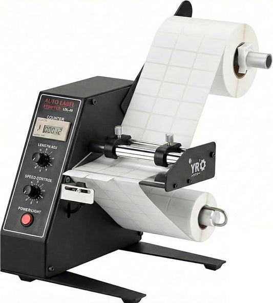 1150D Automatic Label Dispenser, 110V Electric Sticker Peeler with Intelligent Sensing & Auto Counting, 1-8m/min Adjustable Speed Labeling Machine for Multiple Rows, for Warehouse & Retail