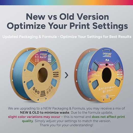 OVERTURE PLA Filament 1.75mm, Neatly Wound 3D Printer Filament 1kg Spool (2.2lbs), Dimensional Accuracy +/- 0.02 mm, Fit Most FDM 3D Printers (Grey Blue)