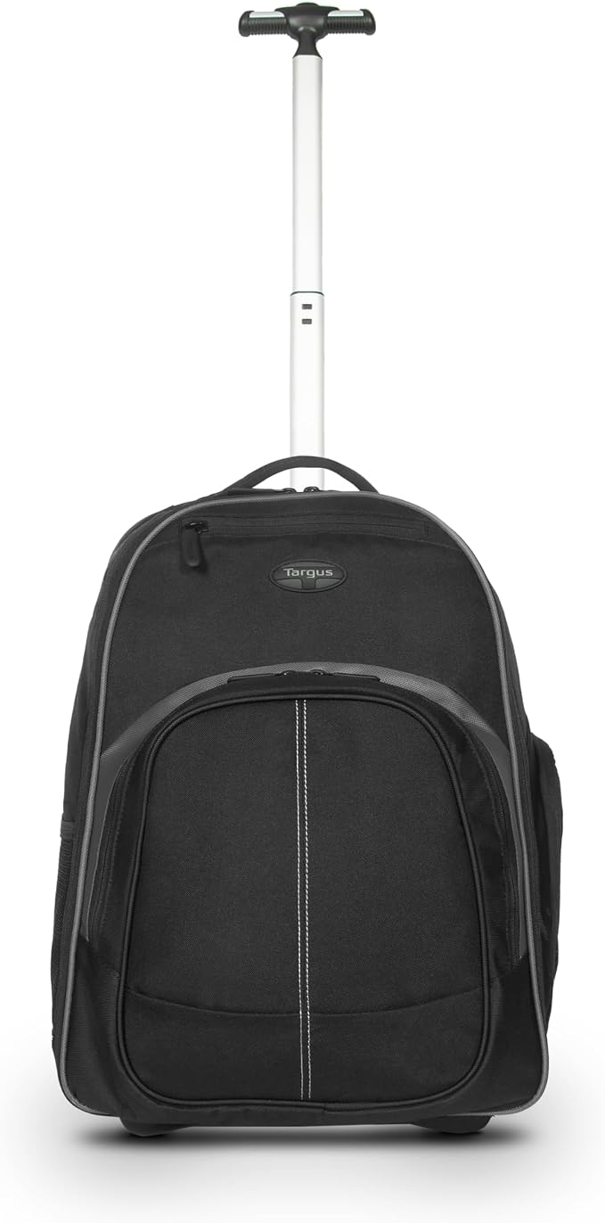 Targus 16 Inch Compact Rolling Backpack, Black - Wheeled Travel Bag Fits Laptops Up to 16”
