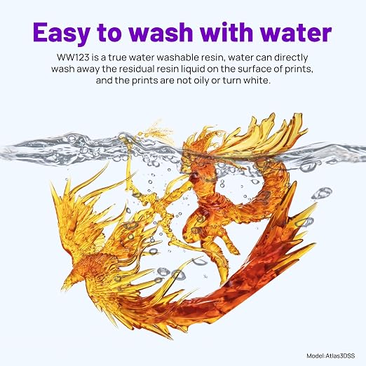RESIONE Water-Washable 3D Printer Resin, Clear Flaming Orange, – Low Odor, Fast Curing, High Precision Photopolymer Resin for LCD DLP MSLA, Easy to Clean with Water, Beginner Friendly, 1KG