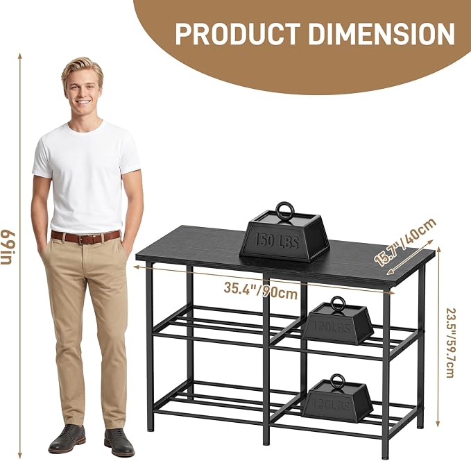 3D Printer Table with Filament Storage, Heavy Duty Metal 3D Printer Stand for 2 Printers, Anti-Vibration 3D Print Desk with Spool Holder for Workshop, Studio, Home Office