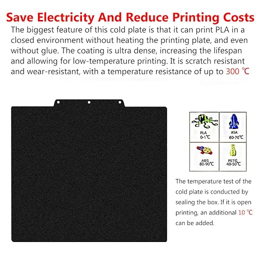 for AD5X/AD5M/AD5M Pro Cold Build Plate No Heating No Glue Double Sided PEI Textured Cool Printing Bed Sheet 235x235mm 3D Printer Flexible Removable Spring Steel Heated Platform Mat
