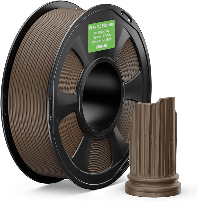 PLA+ 2.0 Filament 1.75mm, Stronger Toughness 3D Printer Filament, Brown 1KG, Upgrade PLA Plus 3D Printer Filament, High Speed PLA+ Filament for Most FDM 3D Drucker