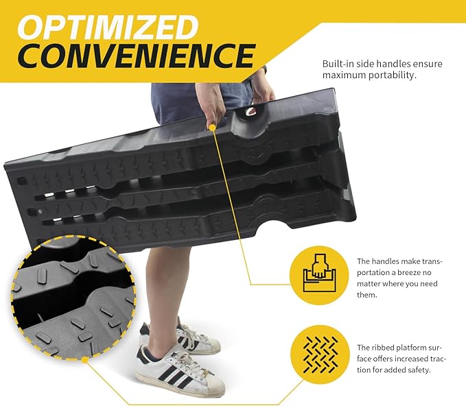 MaxxHaul 50947 Lift Stackable Vehicle Car Ramp 6500 LBS Capacity Per Pair 3250 LBS Per Ramp 2 Pack