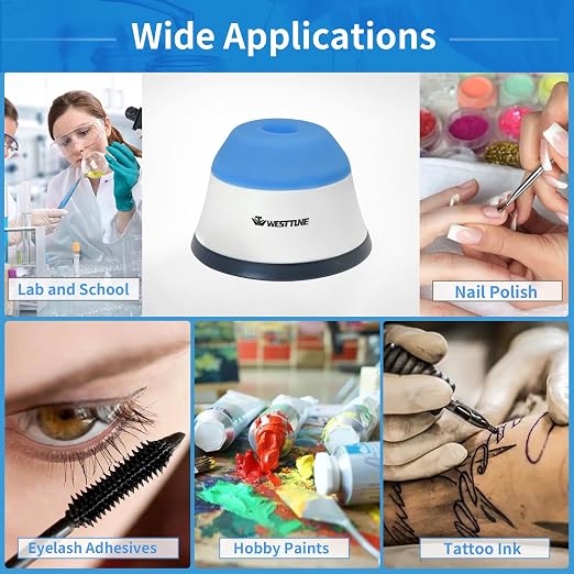 Vortex Mixer 4000rpm, Mini Paint Mixer for Paints,Nail Polish,Tattoo Ink,Eyelash Adhesives and Acrylic Paints Mixing,Vortex Shaker with Touch Function for Test Tubes