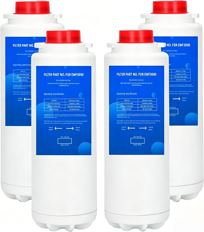 Replacement Filter Compatible with Elkay 51300C EWF3000, and Ezh20 Bottle Filling Station, 3000 Gallon Water Filter Replacement for ERF750, 51299C, 55898C (No Chip), 4 Pack