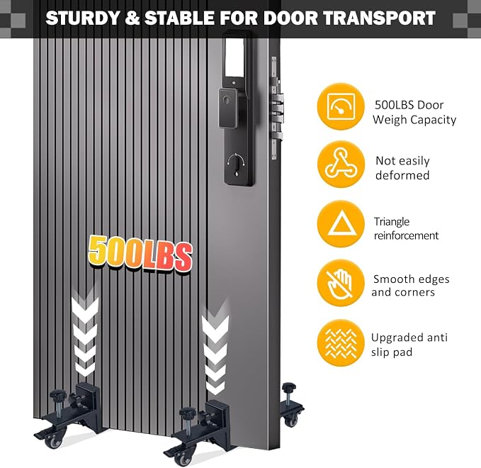 2 PCS Heavy Door Installation Dolly,Door Installation Tool，0-2.12in Door Installation Kit Hold up to 500 lbs，Door Lifter Tool with Rotating for Pre-Hung、Slab and Front Doors