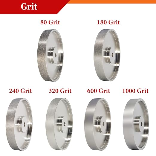 CBN Grinding Wheel, Dia 6" x 1" Wide with 1/2" Arbor, Diamond Grinding Wheel for Sharpening High Speed Steel, Grit 80