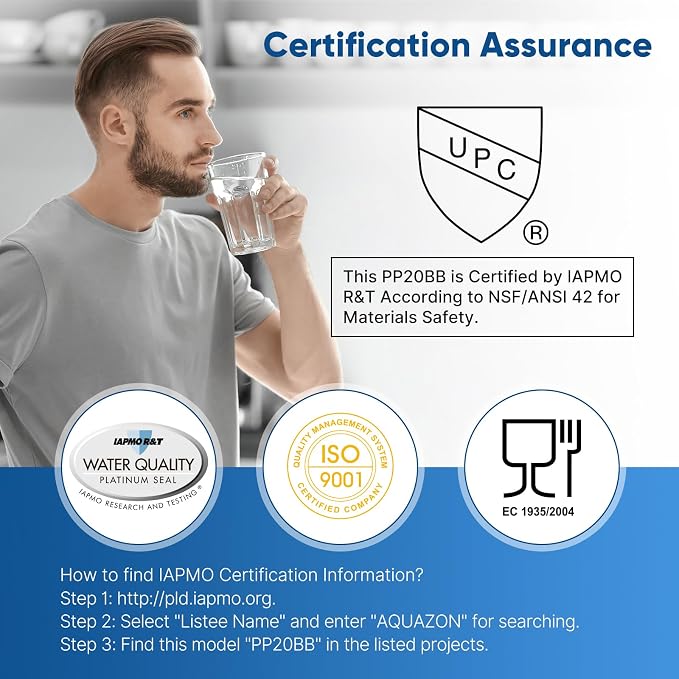 PUREPLUS 5 Micron 20" x 4.5" Whole House Sediment Home Water Filter Replacement Cartridge, Compatible with DGD-5005-20, FPMB5-20, AP810-2, 155358-43, SDC-45-2005, 2PP20BB1M, P5-20BB, FP25B, 2 Pack