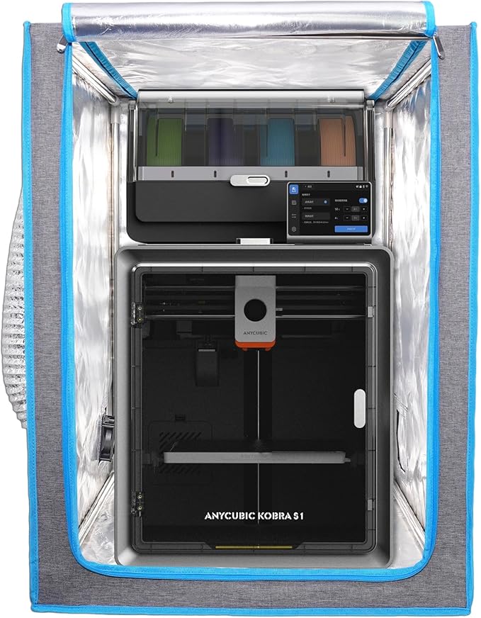 Resin 3D Printer Enclosure with Ventilation Kit Speed Control Vent Dustproof Cover Tent Compatible with ELEGOO Saturn 4 Ultra Mars 5 Ultra, Ender 3 V3 SE/KE/Ender3 Pro/Ender 3 V2/S1/Neo 3D Printer