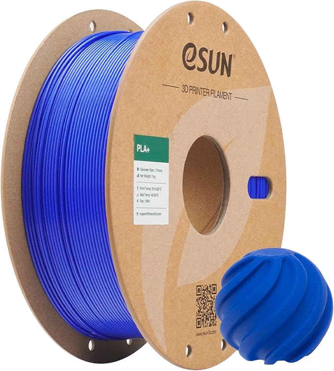 eSUN PLA+ Filament 1.75mm, 3D Printer Filament PLA Plus, Dimensional Accuracy +/- 0.03mm, 1KG Spool (2.2 LBS) 3D Printing Filament for 3D Printers, RGB Blue