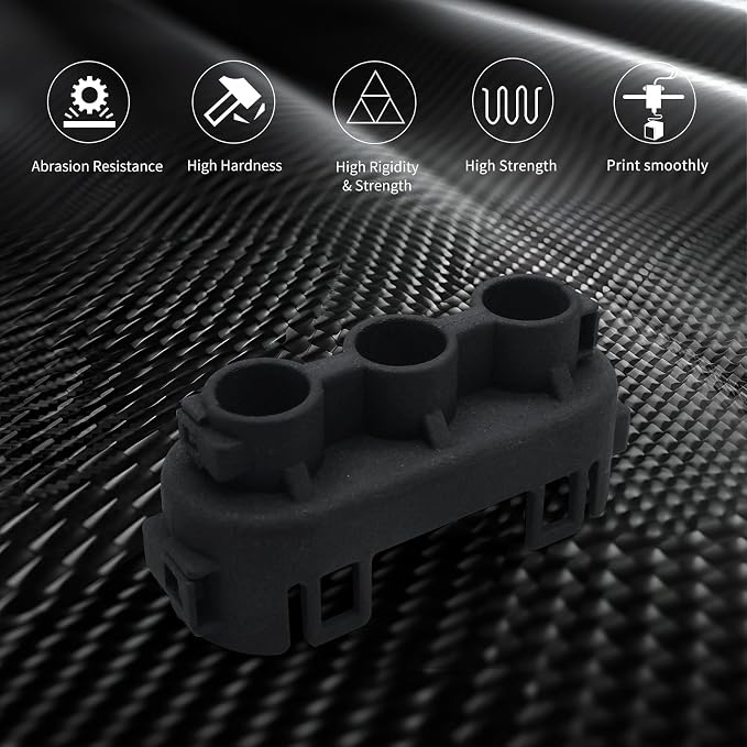 IEMAI Carbon Fiber PLA Filament 1.75mm Matte Black 1KG, Reinforced PLA-CF 3D Printer Filament High Rigidity, Dimensional Stability & Low Warpage, Easy to Print for Prototype Parts