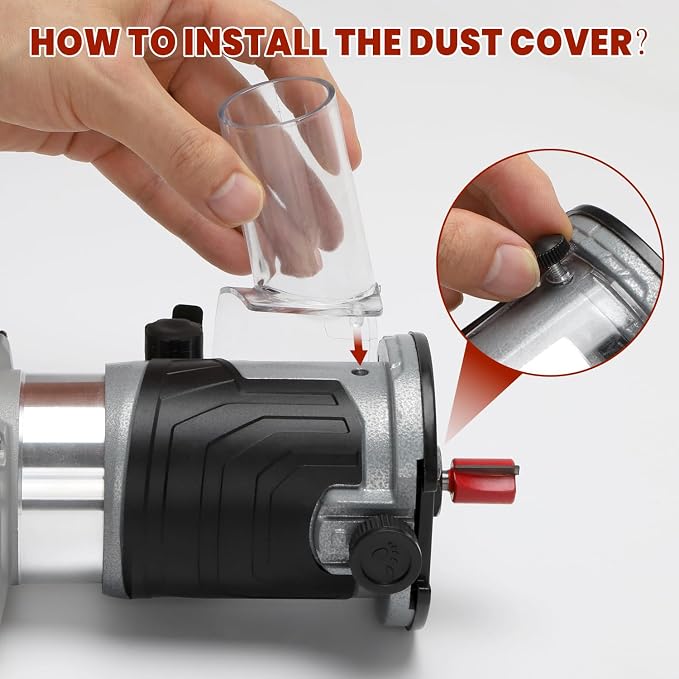 Wood Router with Milwaukee M18 Battery,Router Too for 800W 30000 RPM，5 Variable Speeds Fixed Base Cordless Router,15PCS 1/4" Router Bits【Battery Not Included】