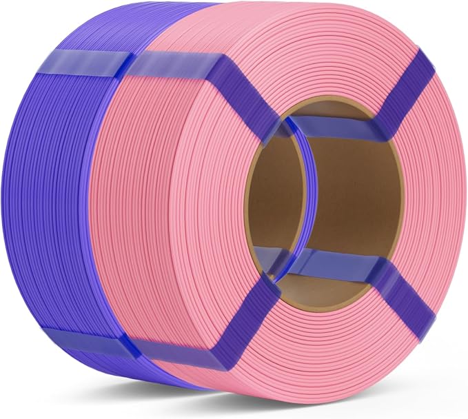 PLA Basic Refill Filament 1.75mm, No Spool 3D Printer Filament, Dimensional Accuracy +/- 0.02mm, Fits for Most FDM 3D Printers, 2KG Pink/Purple