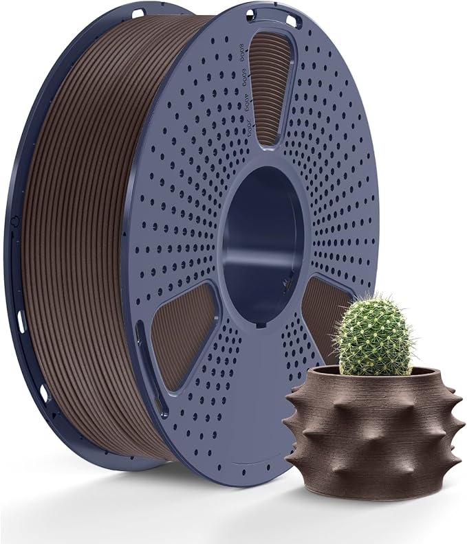 SUNLU Real Wood Fiber PLA Filament, Neatly Wound 1.75mm Dimensional Accuracy +/- 0.03mm, Fit Most FDM 3D Printers, 1kg Spool (2.2lbs), Woody Scent Walnut Wood Fiber PLA