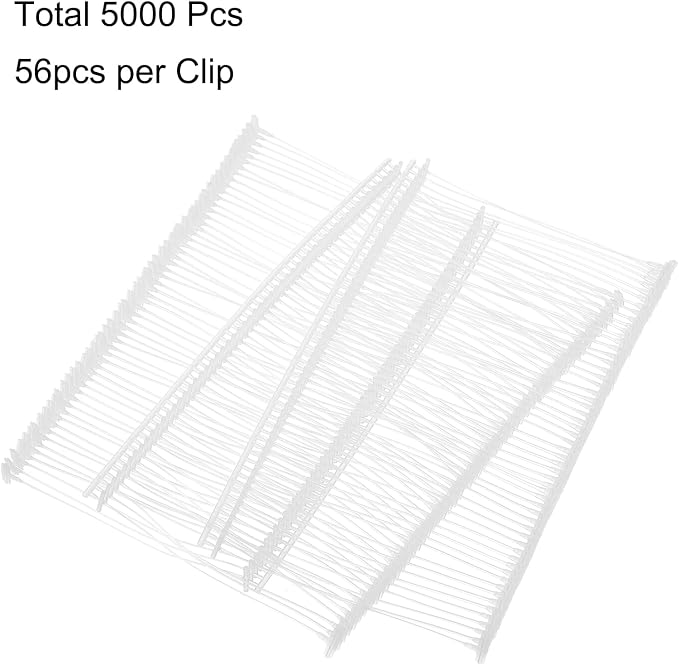 uxcell 5000pcs Standard Tagging Gun Fasteners 50mm Tagging Barbs Pins PP Plastic Tag for Price Tagging Gun, Clothing Tags Gun Attachments for Clothes Bag Fabric, White