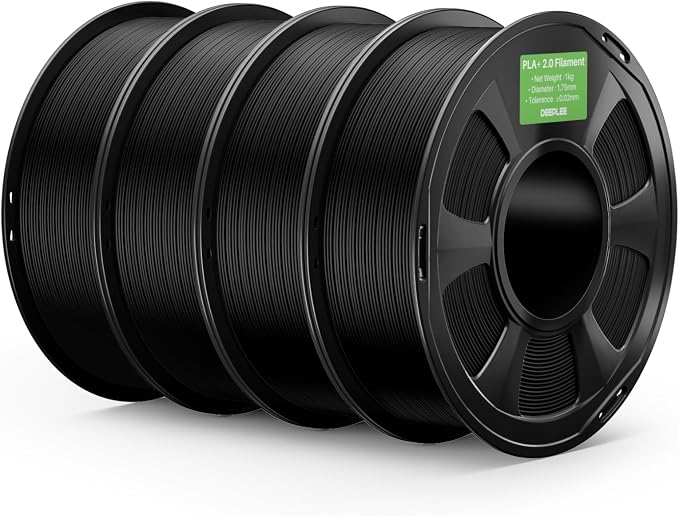 PLA+ 2.0 Filament 1.75mm, Stronger Toughness 3D Printer Filament, Black 4KG, Upgrade PLA Plus 3D Printer Filament, High Speed PLA+ Filament for Most FDM 3D Drucker