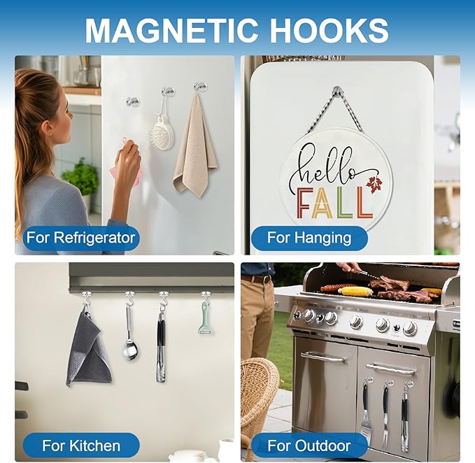 LOVIMAG Magnetic Hooks, Cruise Essentials 2026, 12 Pack-30LBS | Heavy Duty Strong Magnet Hook for Cruise Cabin, Refrigerator Fridge, Ship, Classroom, Kitchen Grills, Black