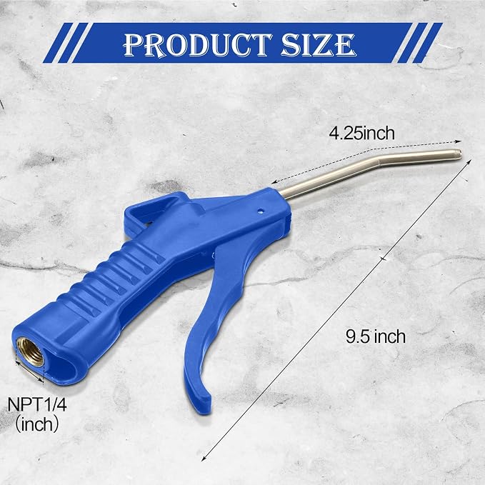 Honoson 2 Pcs Air Nozzle Blower Gun Pistol Grip Air Blow Tool Compressor Accessories for Industrial Household Mechanics (Blue)