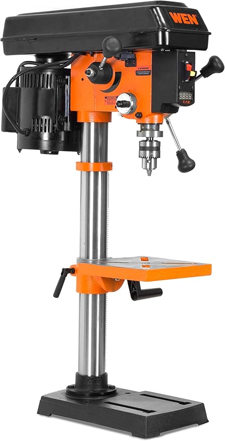 WEN 10-Inch Benchtop Drill Press, 6.2-Amp Variable Speed Motor with Cast Iron Construction, and Laser (DP1062V)